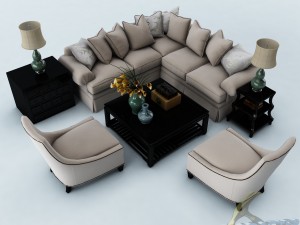 sofa set 023 Modello 3D
