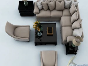 sofa set 023 3D Model
