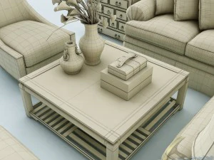 sofa set 023 3D Model