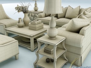 sofa set 023 3D 모델