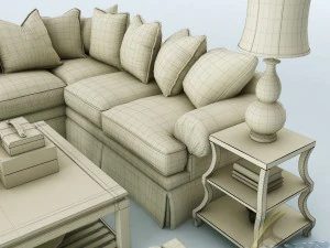 sofa set 023 3D Model