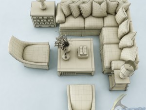 sofa set 023 3D 모델
