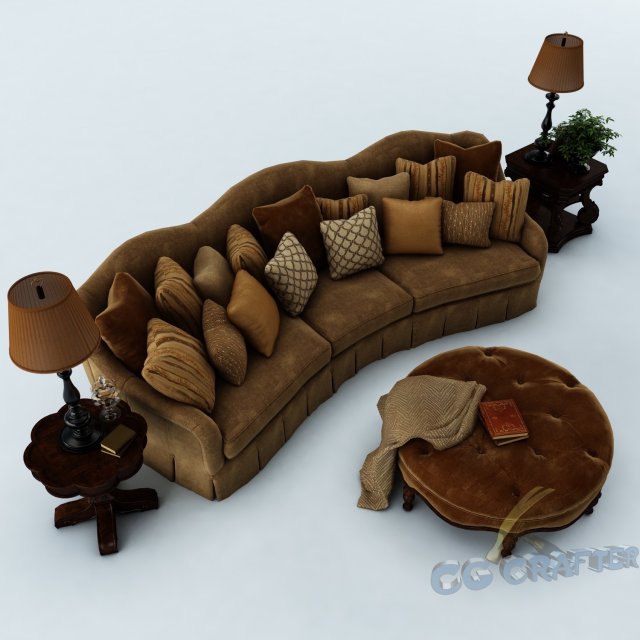 sofa set 024 3D 模型 .c4d .max .obj .3ds .fbx .stl .blend 