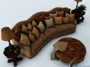 sofa set 024 3D Model