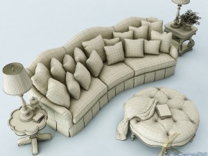 sofa set 024 3D 模型