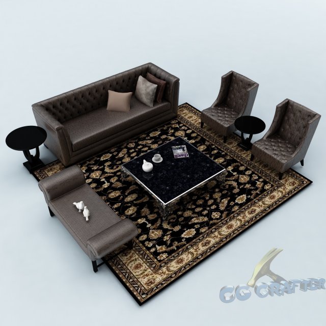 sofa set 025 3D मॉडल .c4d .max .obj .3ds .fbx .stl .blend 