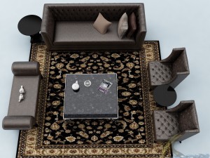 sofa set 025 3D मॉडल