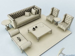 sofa set 025 3D मॉडल