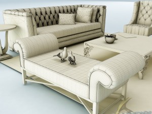 sofa set 025 3D मॉडल