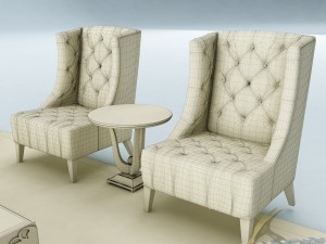 sofa set 025 3D मॉडल