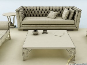 sofa set 025 3D मॉडल