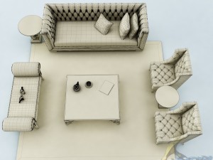 sofa set 025 3D मॉडल