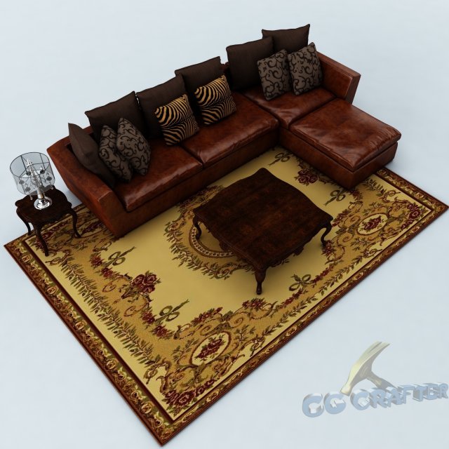 sofa set 026 Modelo 3D .c4d .max .obj .3ds .fbx .stl .blend 