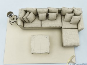 sofa set 026 Modelo 3D