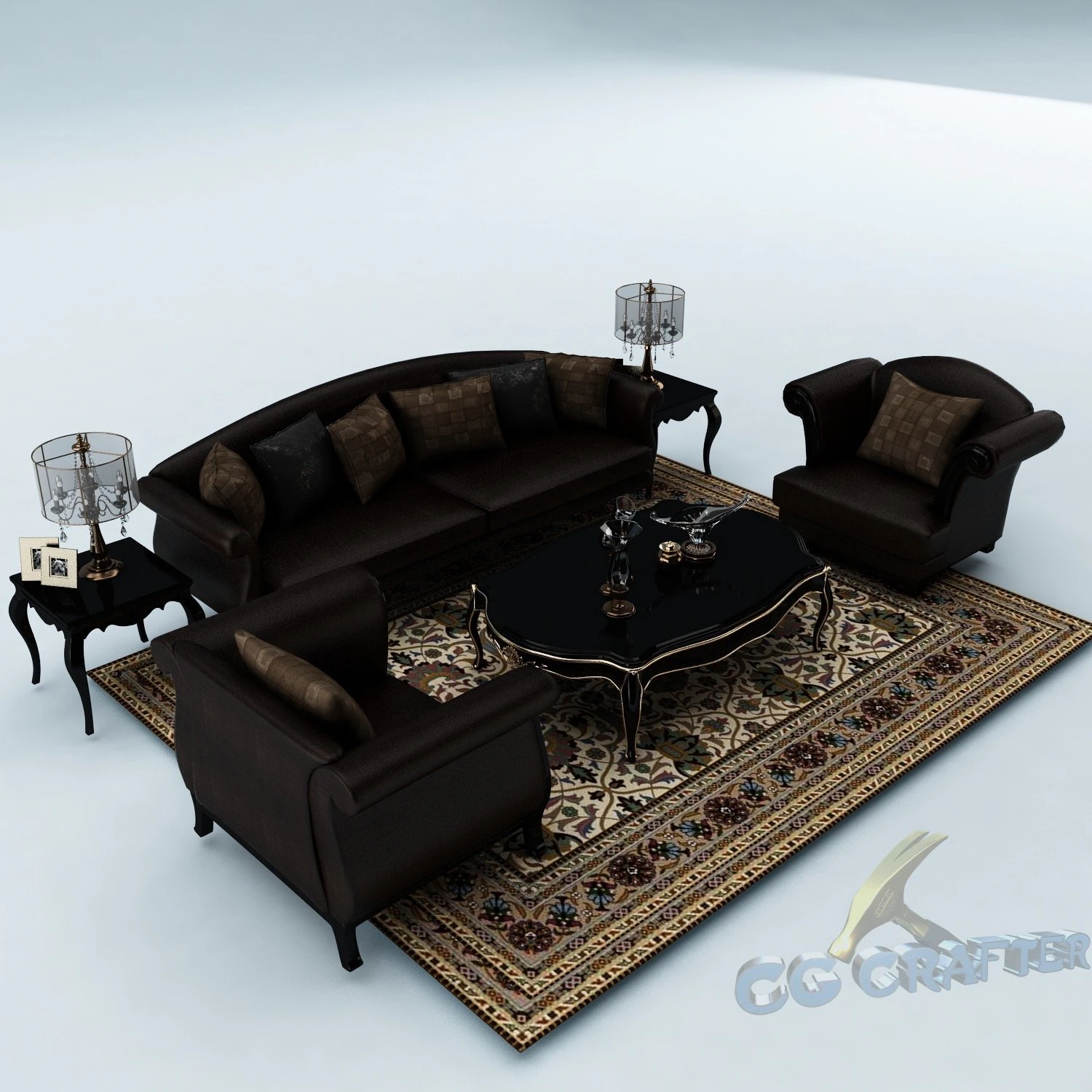sofa set 028 3D Model .c4d .max .obj .3ds .fbx .stl .blend 