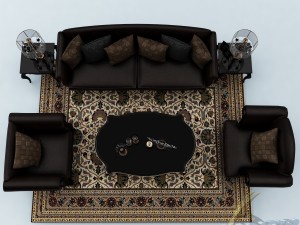 sofa set 028 Model 3D
