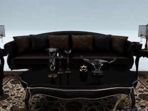 sofa set 028 Model 3D