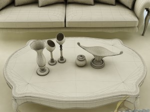 sofa set 028 Model 3D