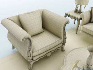 sofa set 028 Model 3D