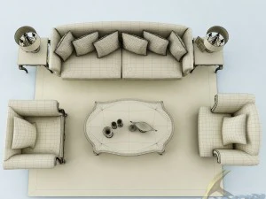sofa set 028 3D Model