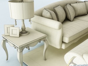 sofa set 028 Model 3D
