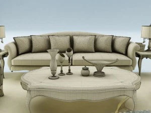 sofa set 028 3D Model