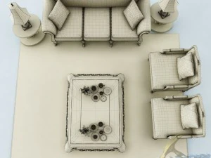 sofa set 029 3D Model