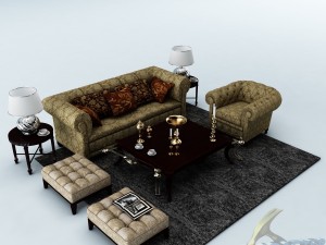sofa set 030 3D Model