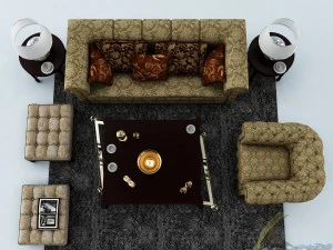 sofa set 030 3D Model