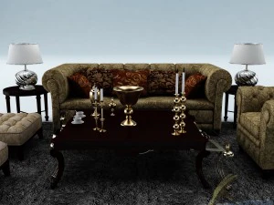 sofa set 030 3D Model