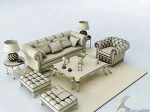 sofa set 030 3D Model