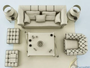 sofa set 030 3D Model