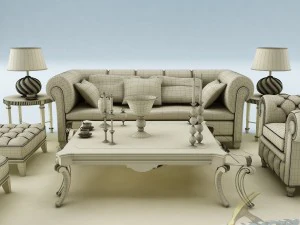 sofa set 030 3D Model