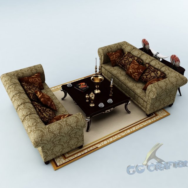 sofa set 031 3D मॉडल .c4d .max .obj .3ds .fbx .stl .blend 