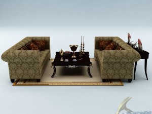 sofa set 031 3D मॉडल