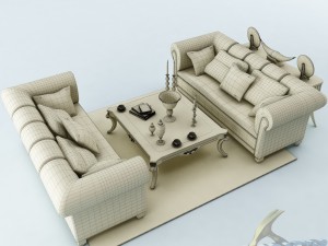 sofa set 031 3D मॉडल