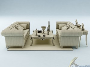 sofa set 031 3D मॉडल