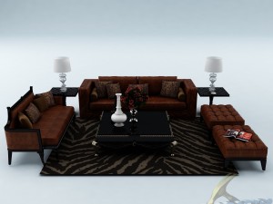 sofa set 032 Model 3D