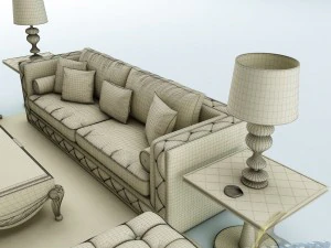 sofa set 032 3D Model