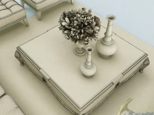 sofa set 032 3D Model