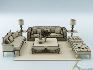 sofa set 032 Model 3D