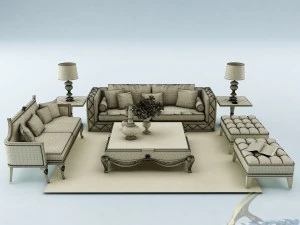 sofa set 032 3D Model