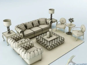 sofa set 033 3D Model