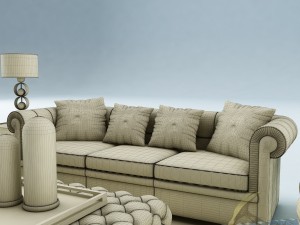 sofa set 033 Modelo 3D