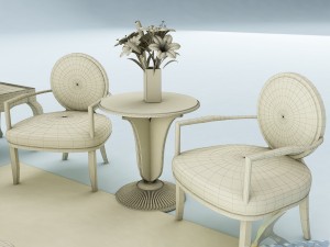 sofa set 033 Modelo 3D