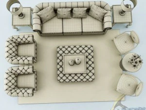 sofa set 033 3D Model