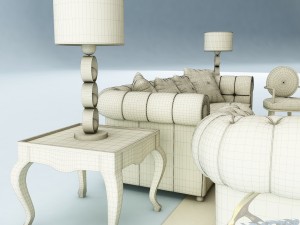 sofa set 033 Modelo 3D