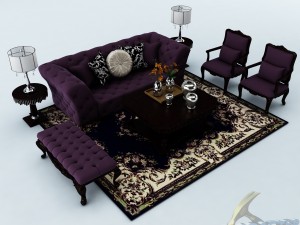 sofa set 034 Modello 3D