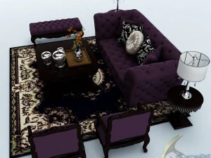 sofa set 034 3D Model