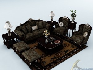 sofa set 035 3D Model